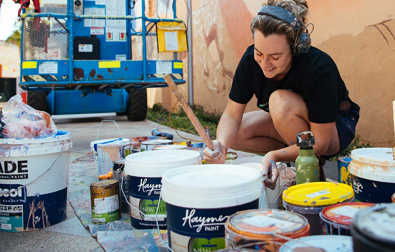 Bronte Naylor mural, The Big Picture Fest Newcastle 2020