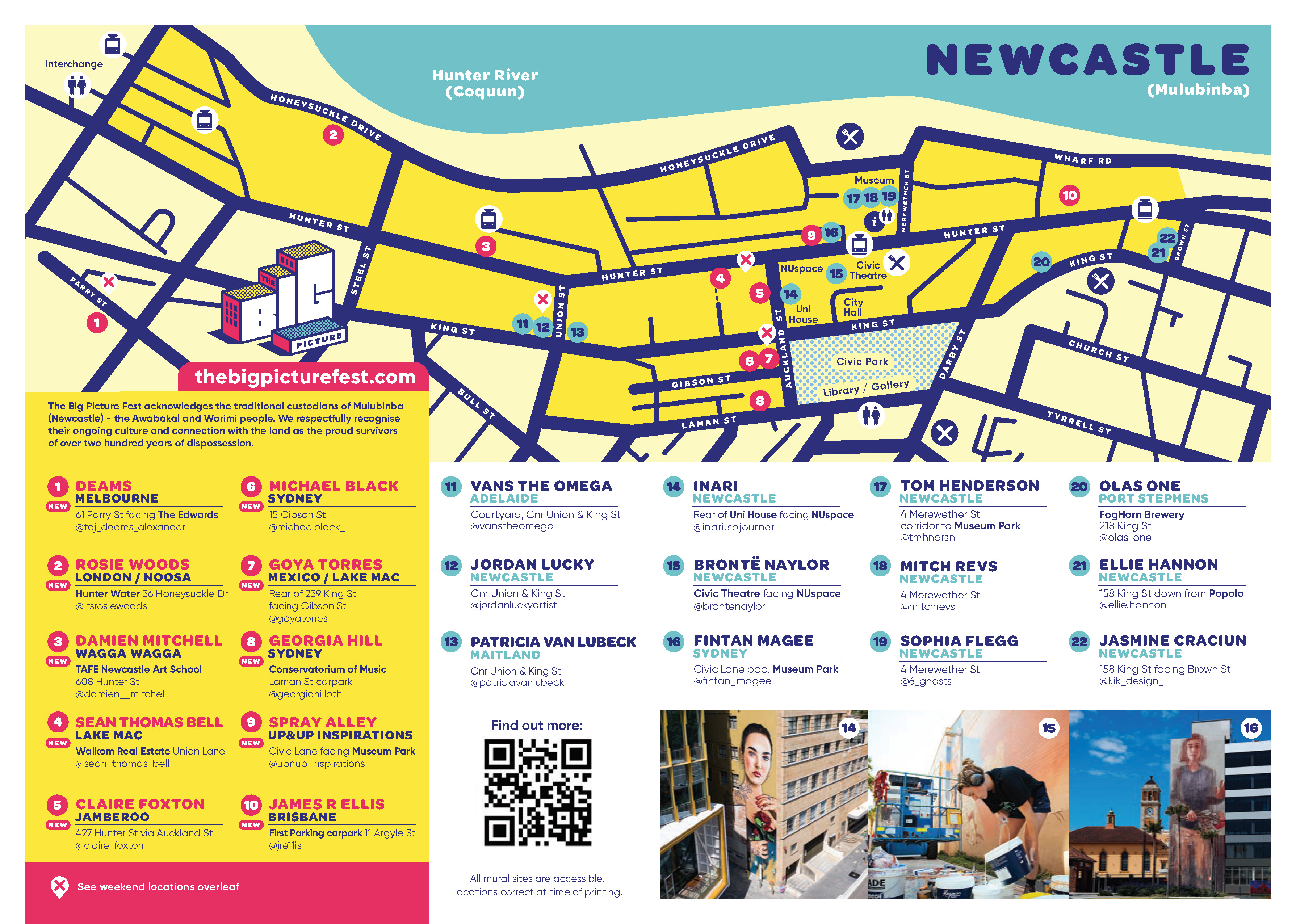 The Big Picture Fest Newcastle 2022, Street Art Map