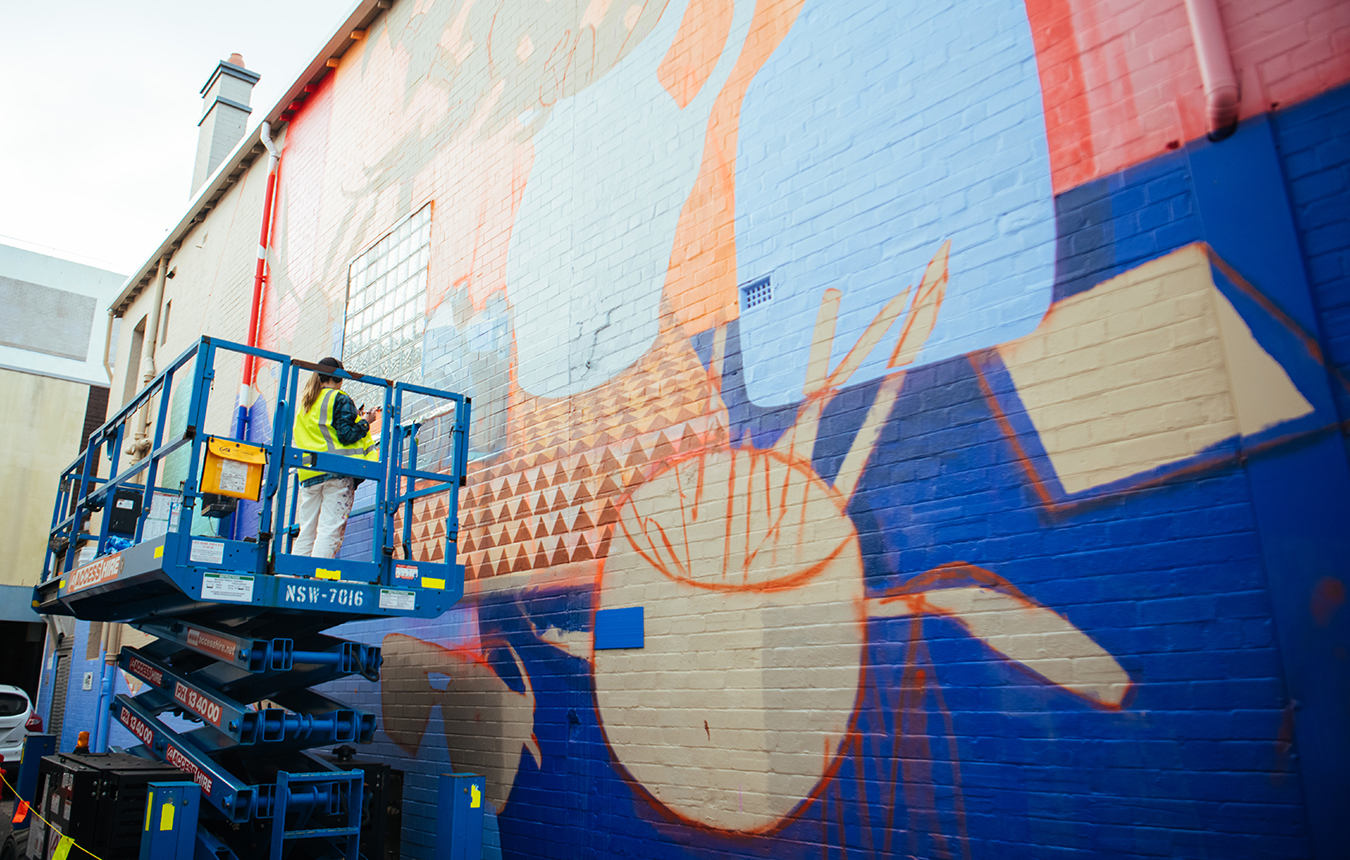 Claire Foxton mural, The Big Picture Fest Newcastle 2022 (Photo by Lee Illfield)