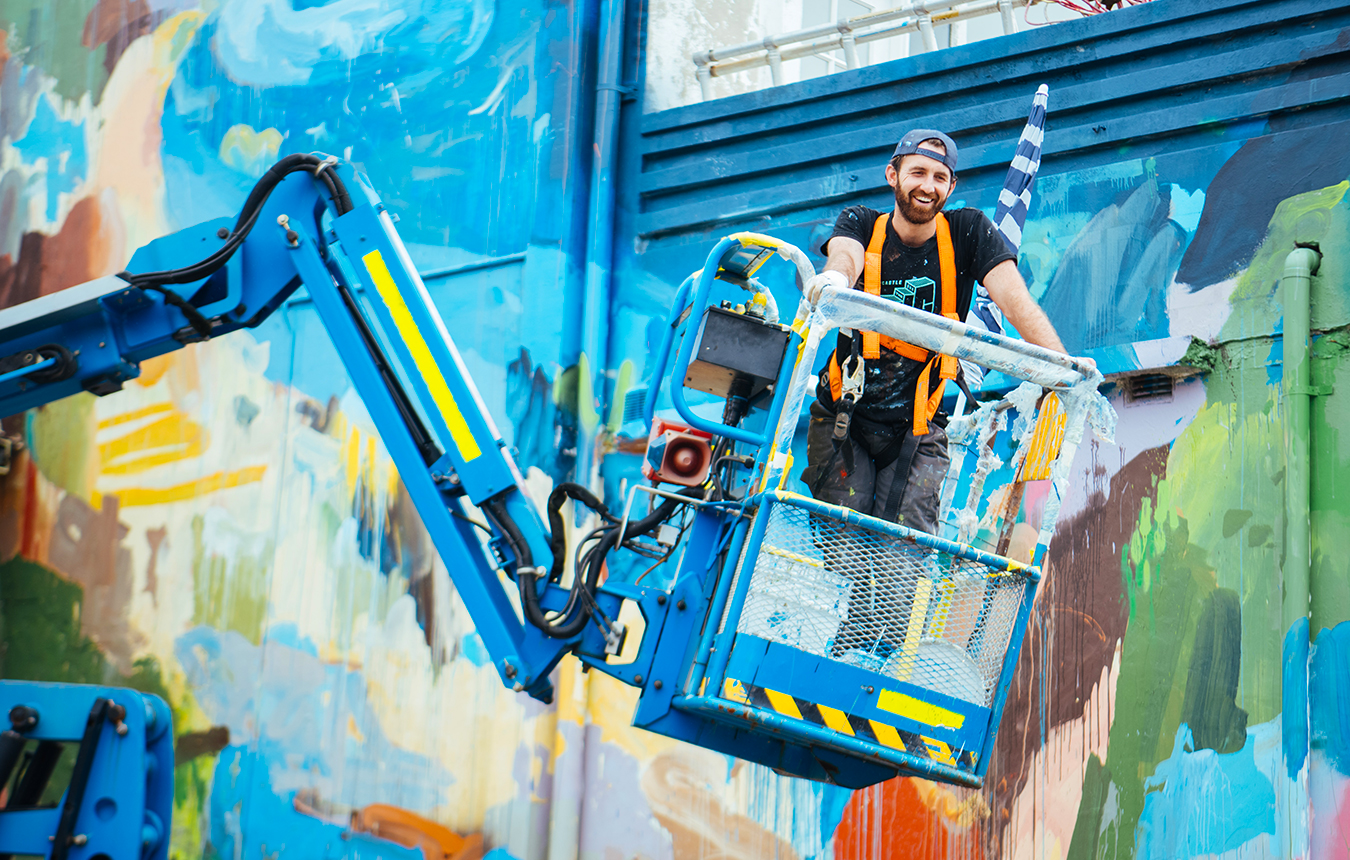 Michael Black mural, The Big Picture Fest Newcastle 2022