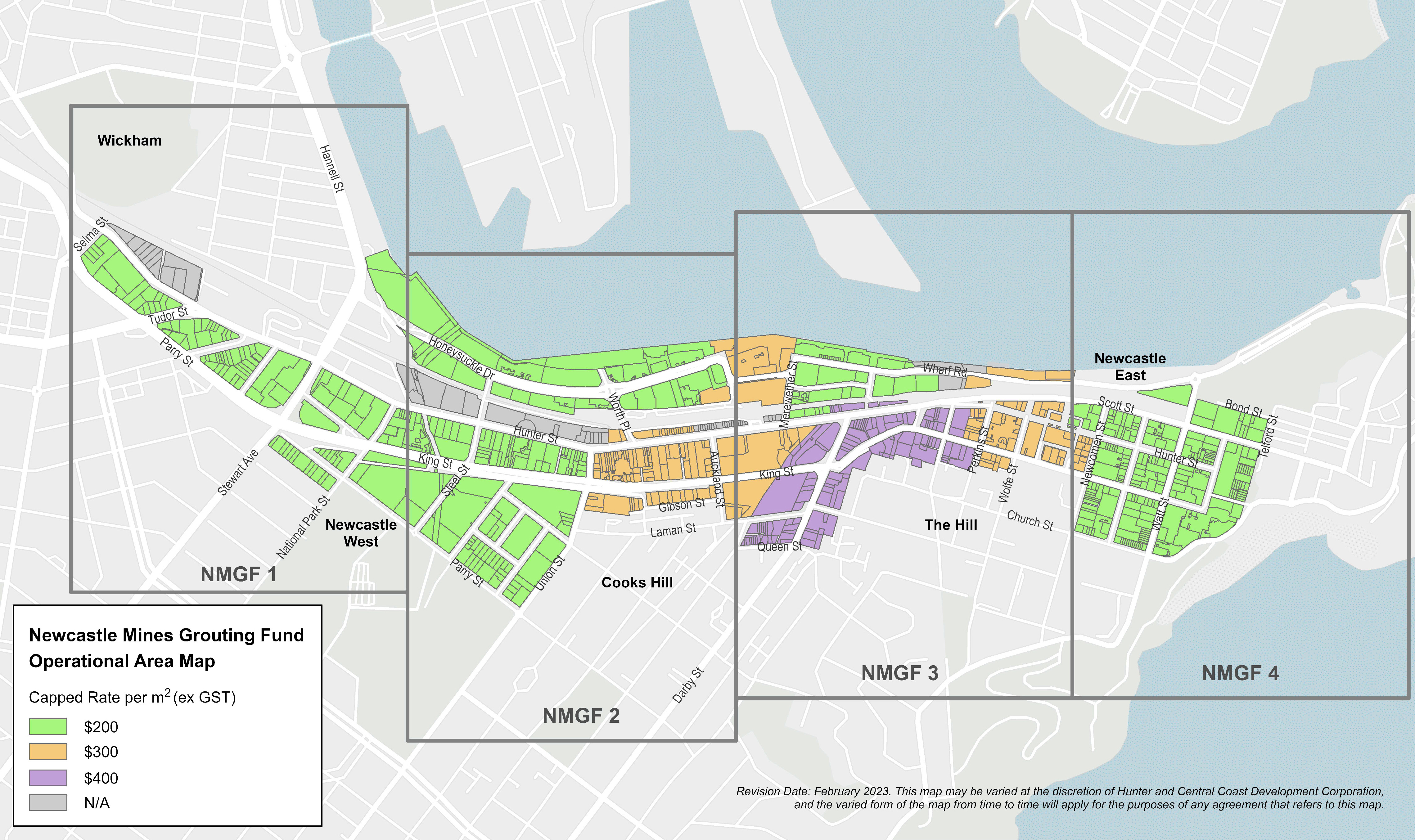 Newcastle Mines Grouting Fund - Operational Area Map