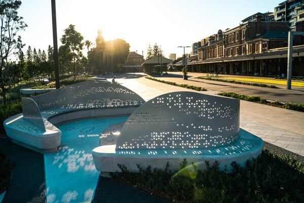 An Aboriginal artwork at The Station, Newcastle.