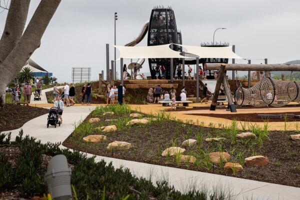 The playground at Leagues Club Park in Gosford, New South Wales.