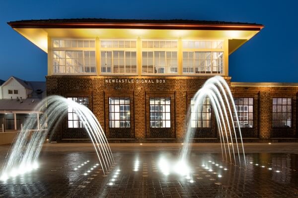 The Signal Box building, located in the heart of Newcastle's Market Street Lawn.