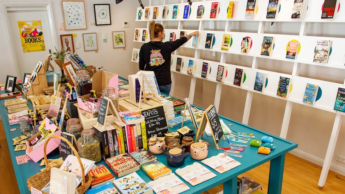 A bookshop at the revitalised former city railway station in Newcastle.